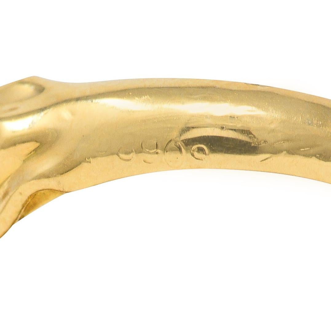 Women's or Men's Carrera y Carrera Pearl 18 Karat Yellow Gold Vintage Cherub Ring