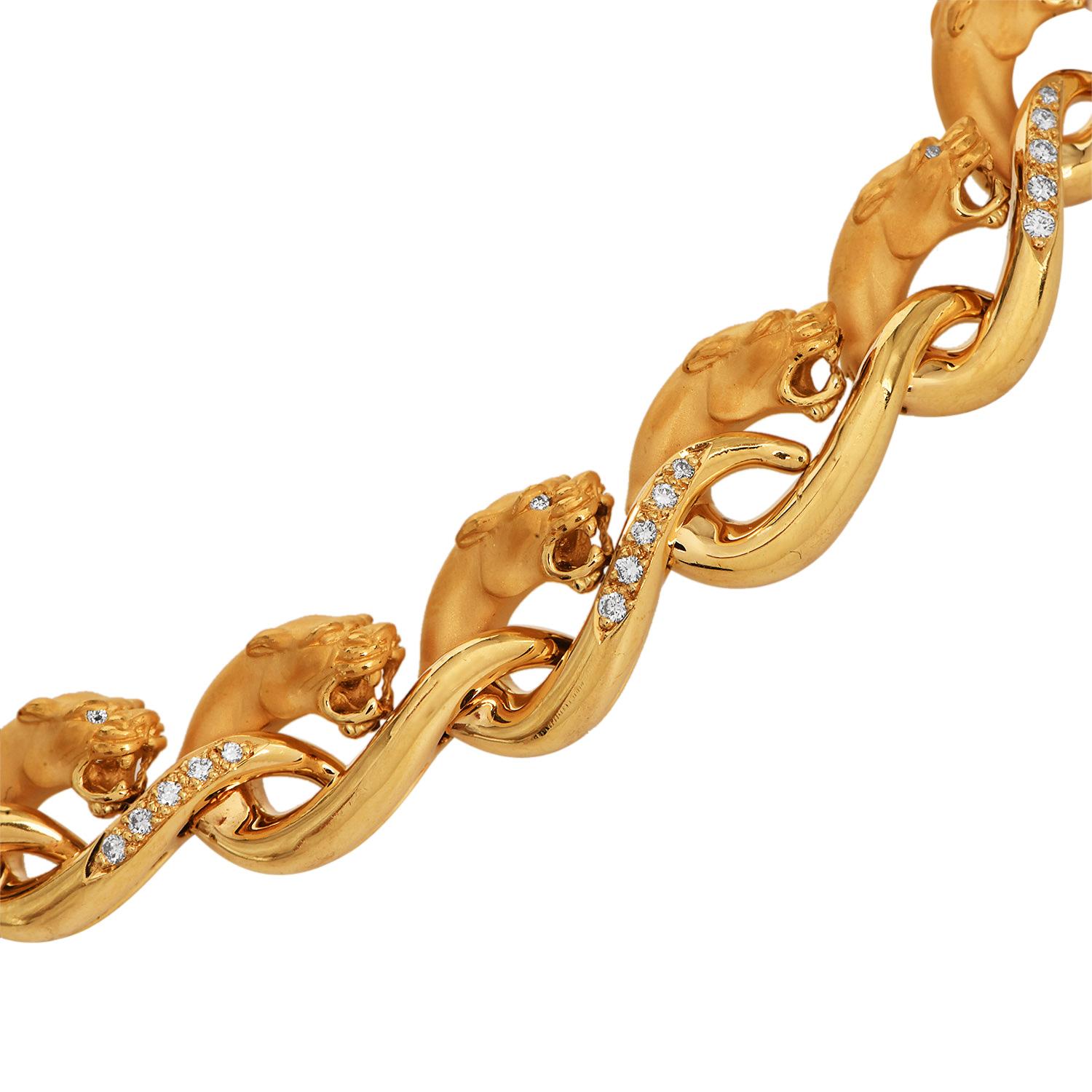 Carrera y Carrera  Collier ras du cou en or jaune 18K avec diamants Phanther en vente 4