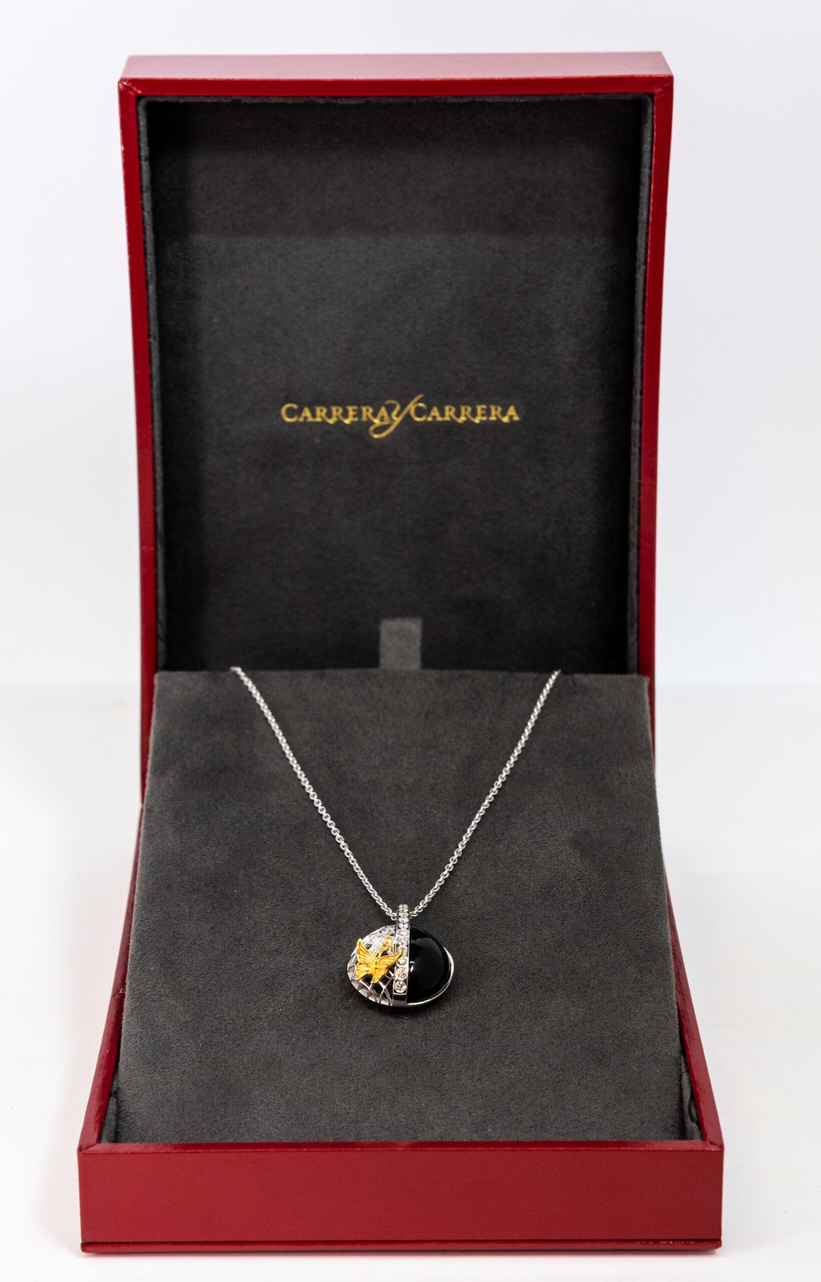 Carrera y Carrera Prisma 18k White Gold with Diamonds Pendant, 10068446 In New Condition For Sale In North Miami Beach, FL