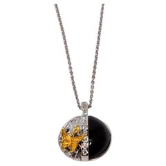 Carrera y Carrera Prisma 0.38 Carat Diamonds and Black Onyx White Gold Pendant