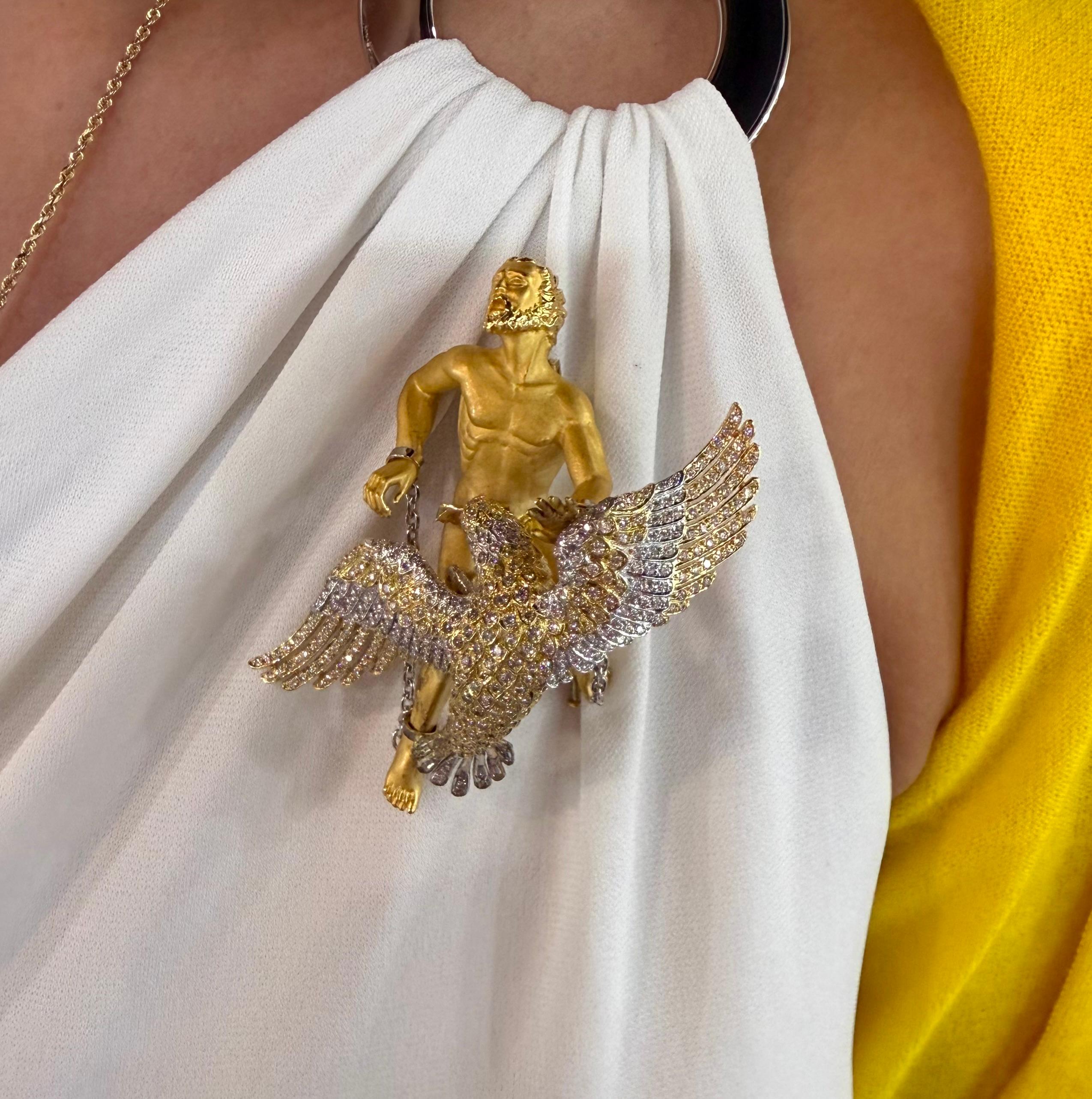 Carrera y Carrera Prometheus Brosche 18k & Diamanten für Damen oder Herren im Angebot