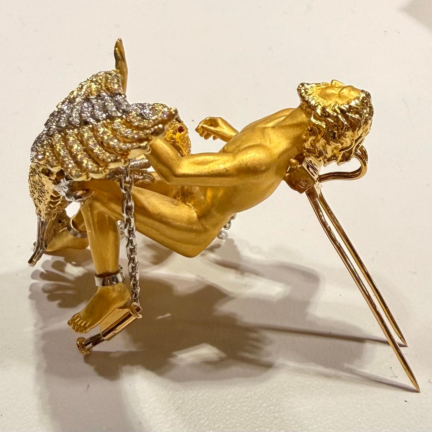Carrera y Carrera Prometheus Brosche 18k & Diamanten im Angebot 2