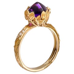 Carrera y Carrera Lia Ring 2.77 Carats Sugarloaf Amethyst & Diamond