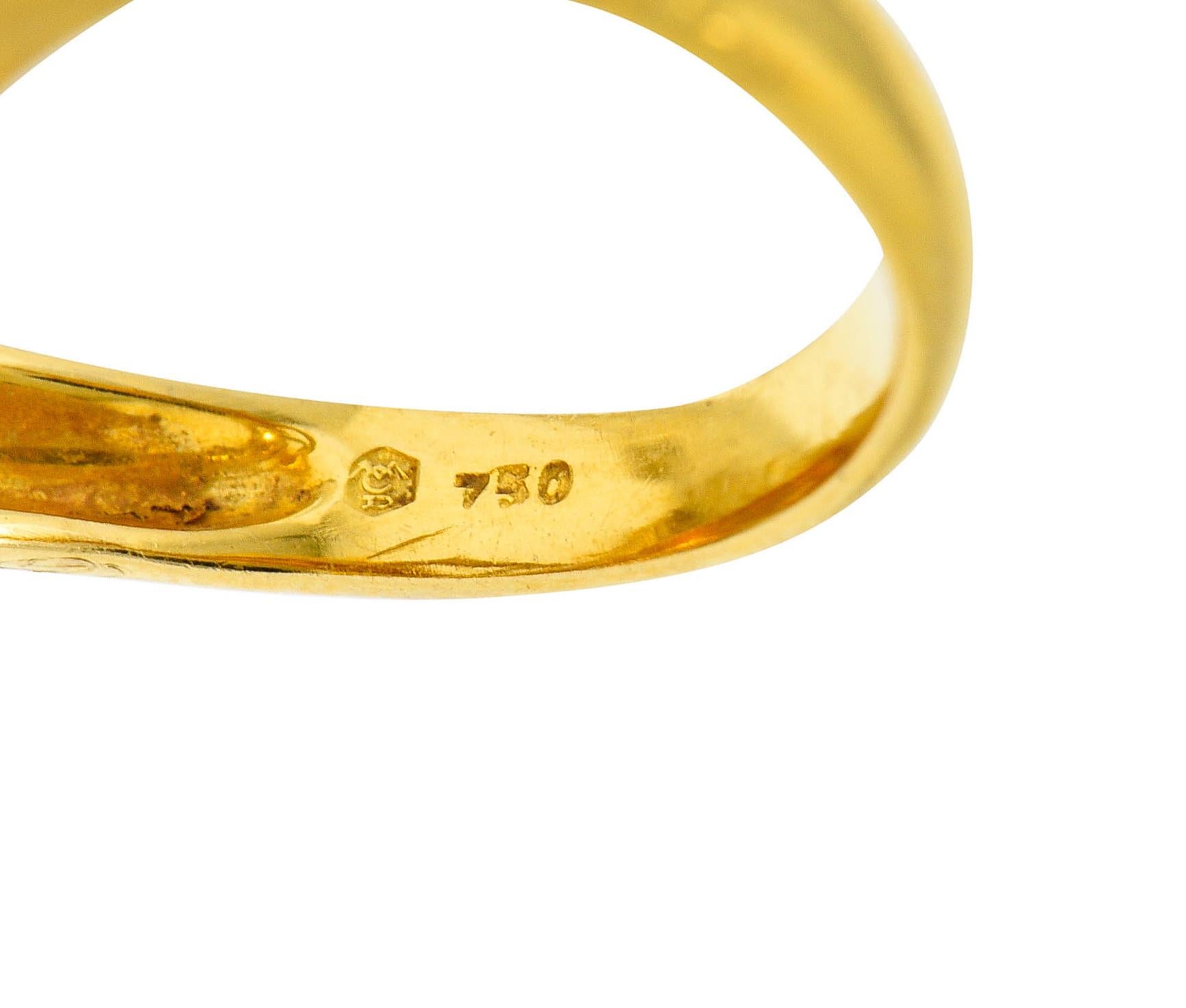 Women's or Men's Carrera Y Carrera Rock Crystal 18 Karat Gold Cherubic Ring