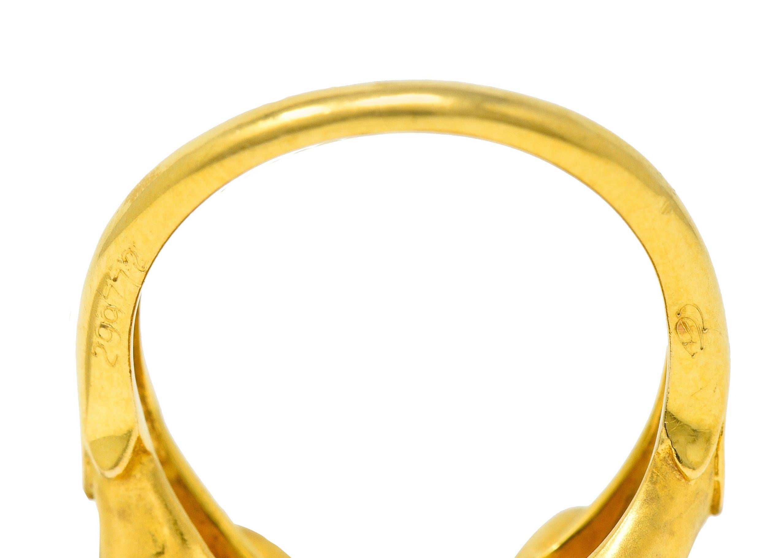 Carrera Y Carrera Rock Crystal 18 Karat Gold Cherubic Ring 1
