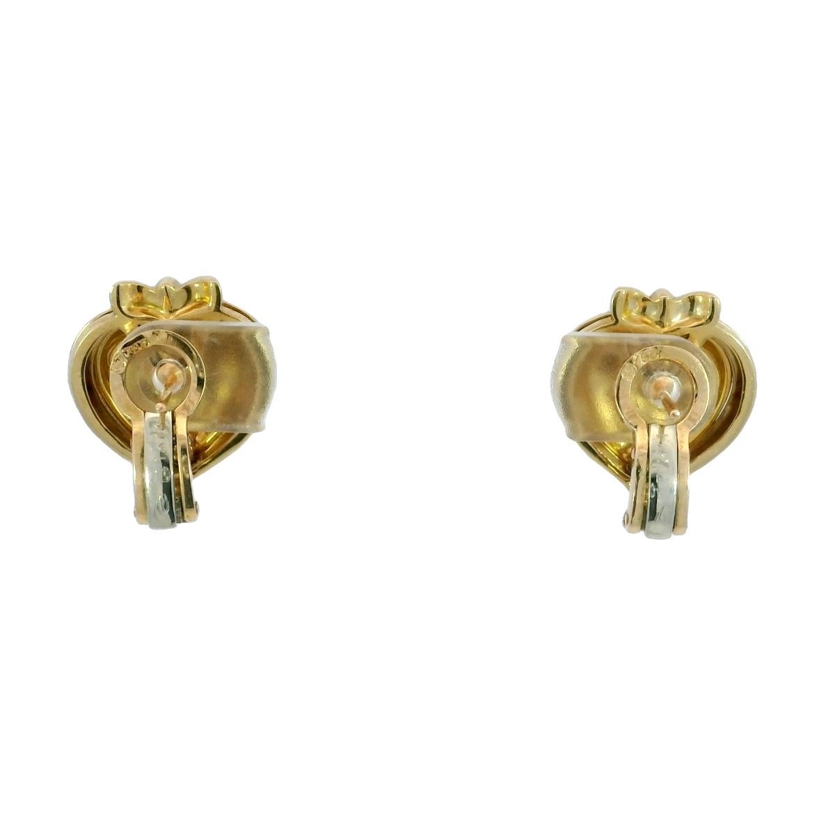 Carrera y Carrera Romeo und Juliet Herz-Ohrclips aus 18 Karat Gelbgold (Art nouveau) im Angebot