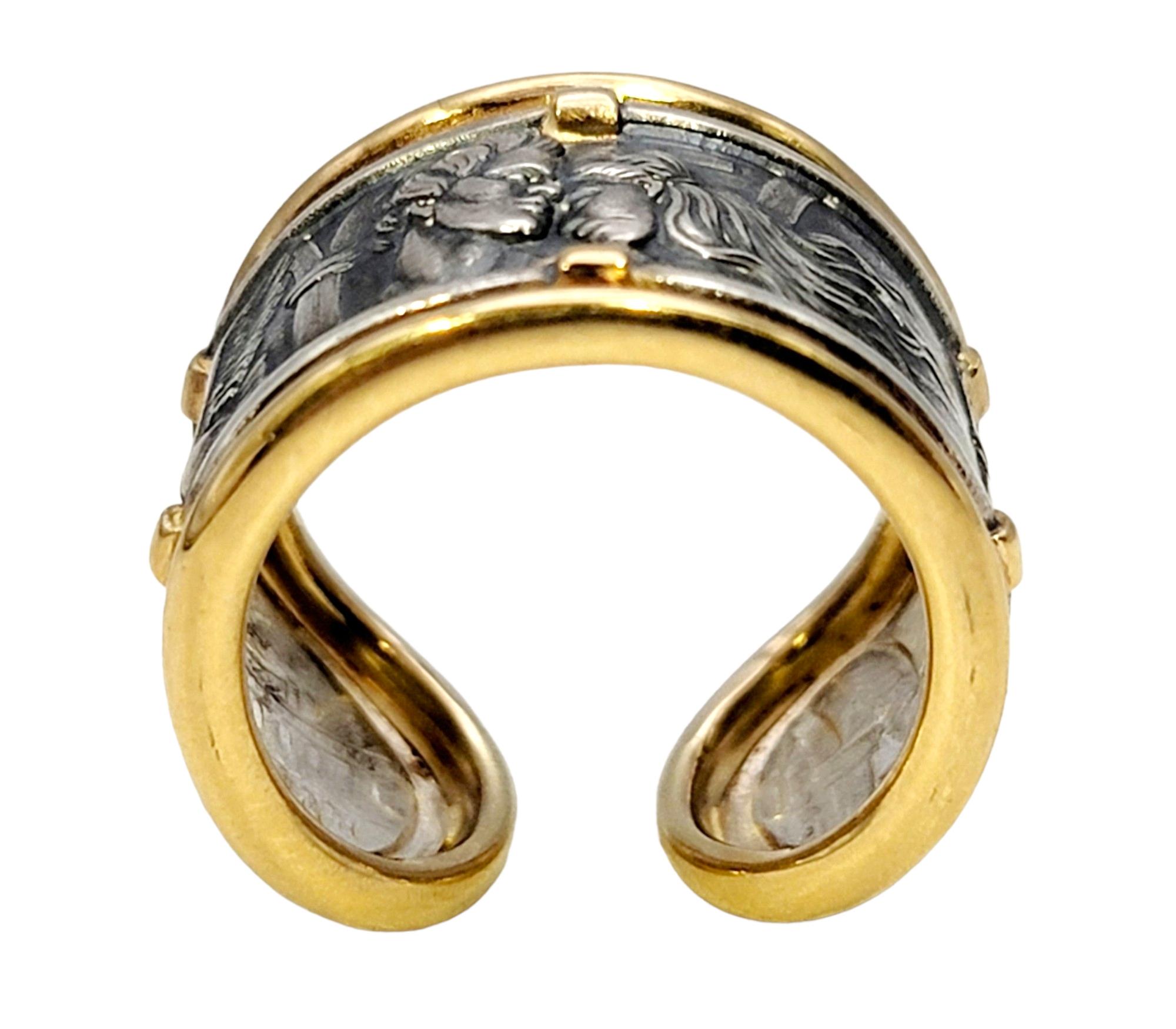 Carrera Y Carrera Romeo & Juliet Band Ring in Sterling Silver and Yellow Gold  3
