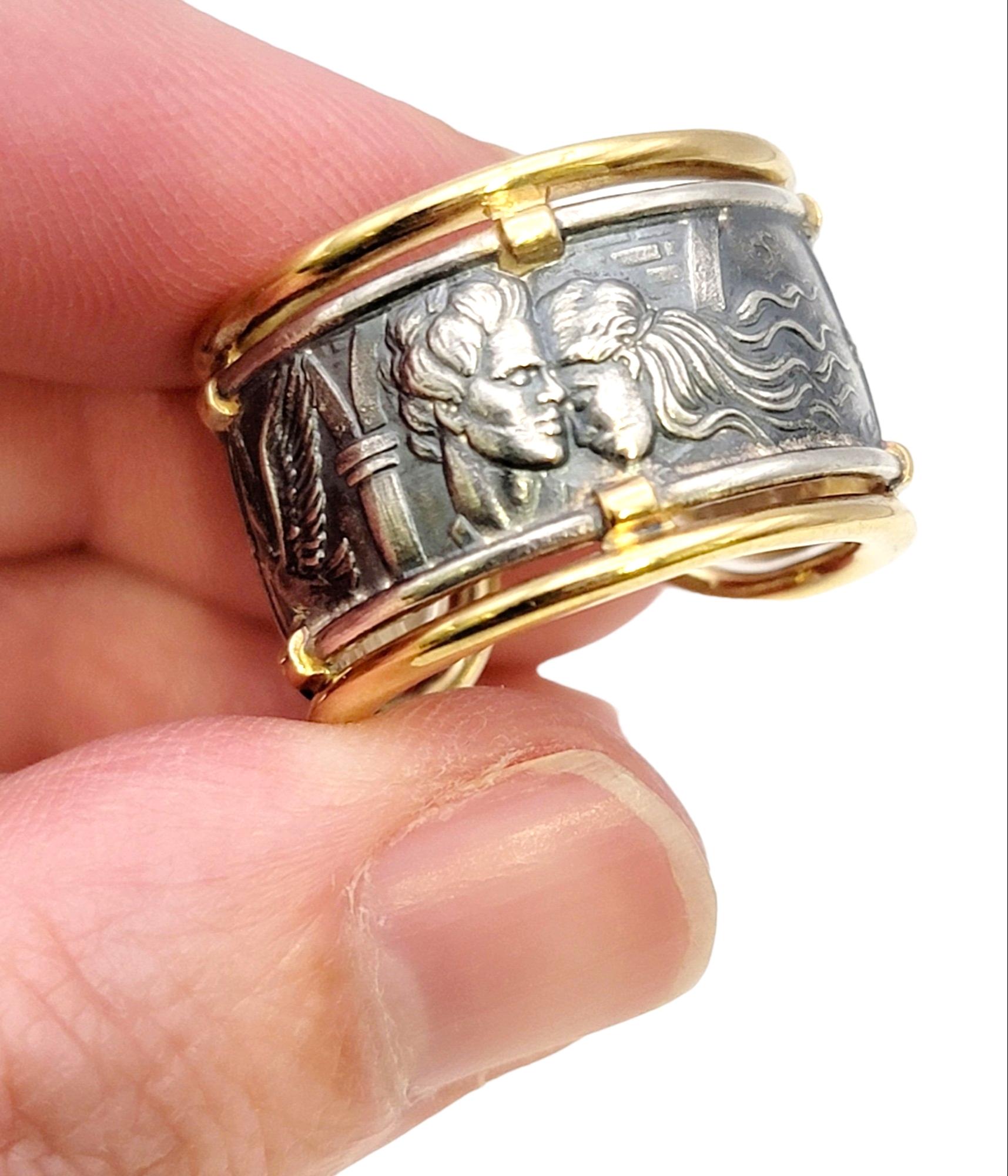 Carrera Y Carrera Romeo & Juliet Band Ring in Sterling Silver and Yellow Gold  4