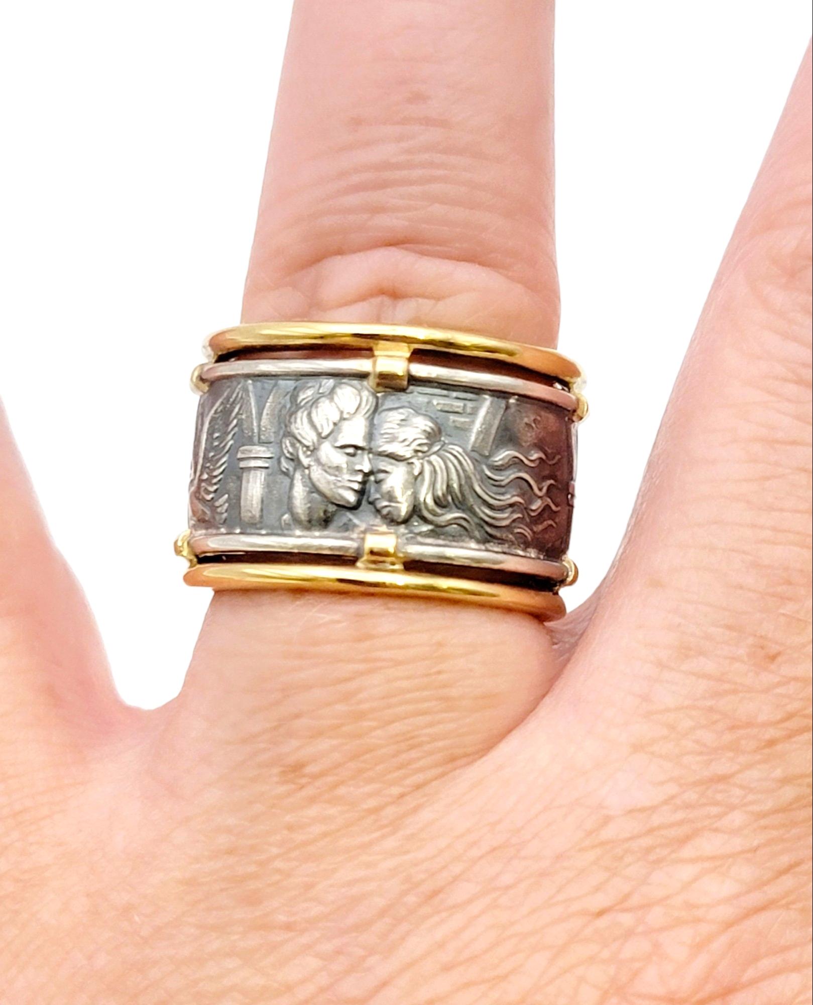 Carrera Y Carrera Romeo & Juliet Band Ring in Sterling Silver and Yellow Gold  5