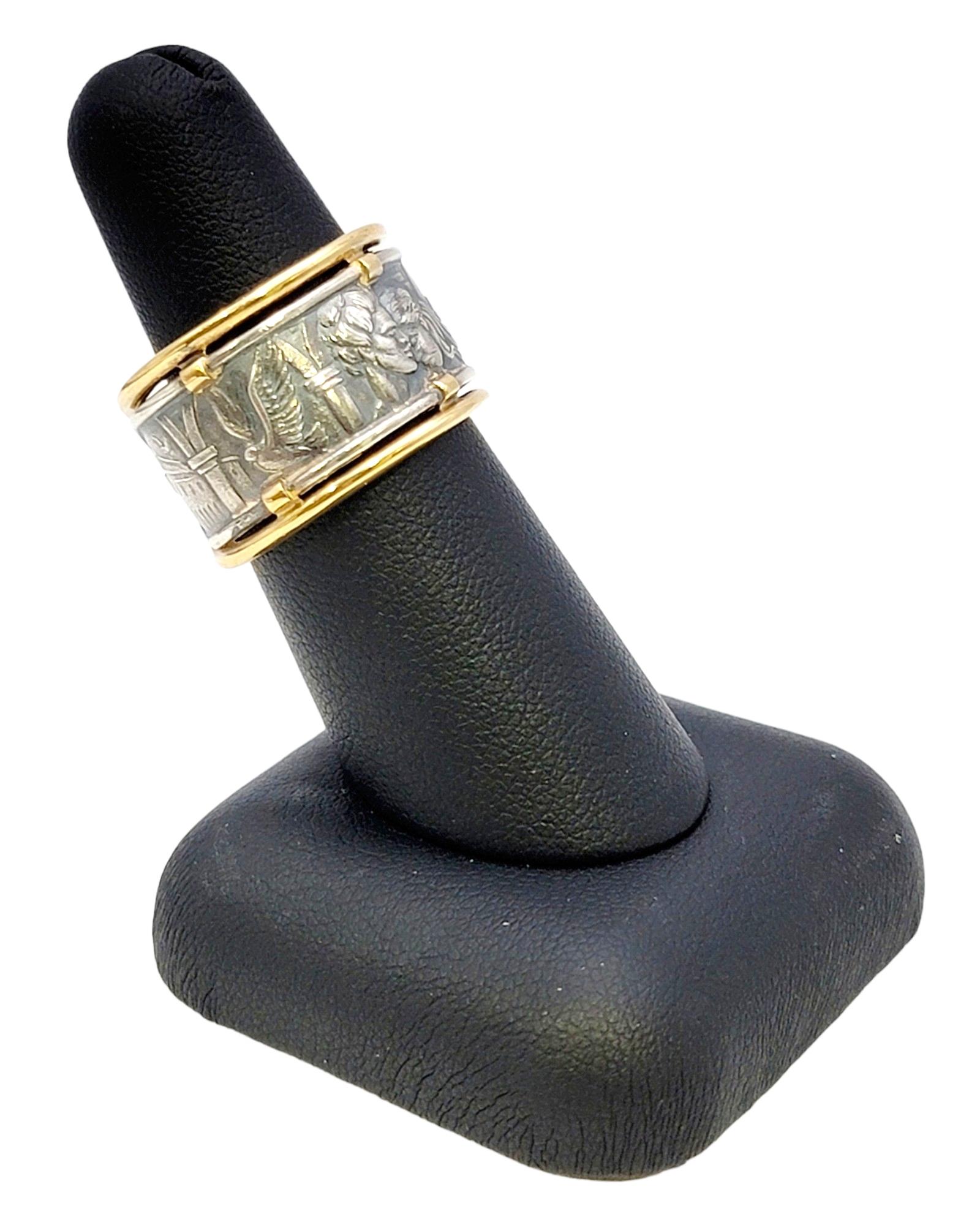 Carrera Y Carrera Romeo & Juliet Band Ring in Sterling Silver and Yellow Gold 8