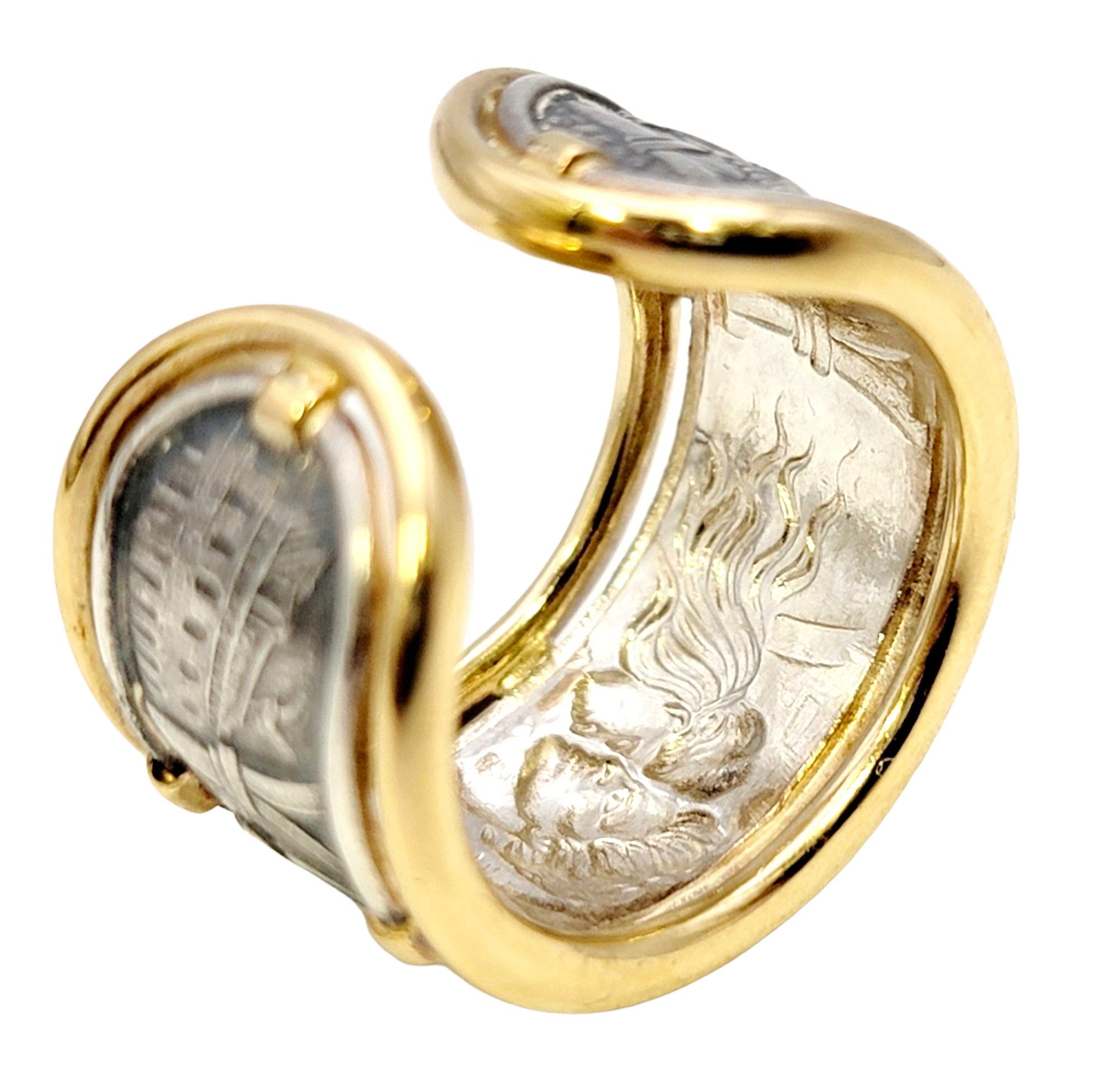 Carrera Y Carrera Romeo & Juliet Band Ring in Sterling Silver and Yellow Gold  1