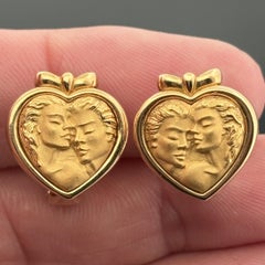 Carrera y Carrera Romeo 
Juliet Heart Stud Earrings 18k Gold