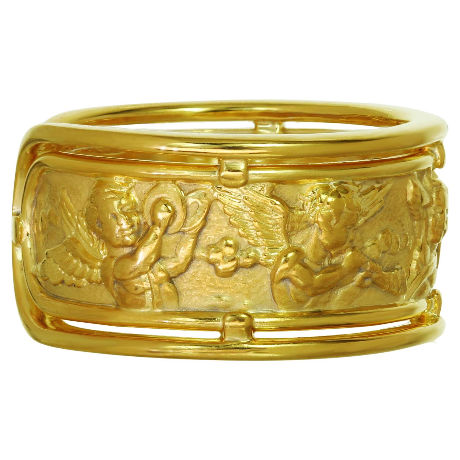 Women's Carrera y Carrera Ronda Angels 18k Yellow Gold Cuff Ring
