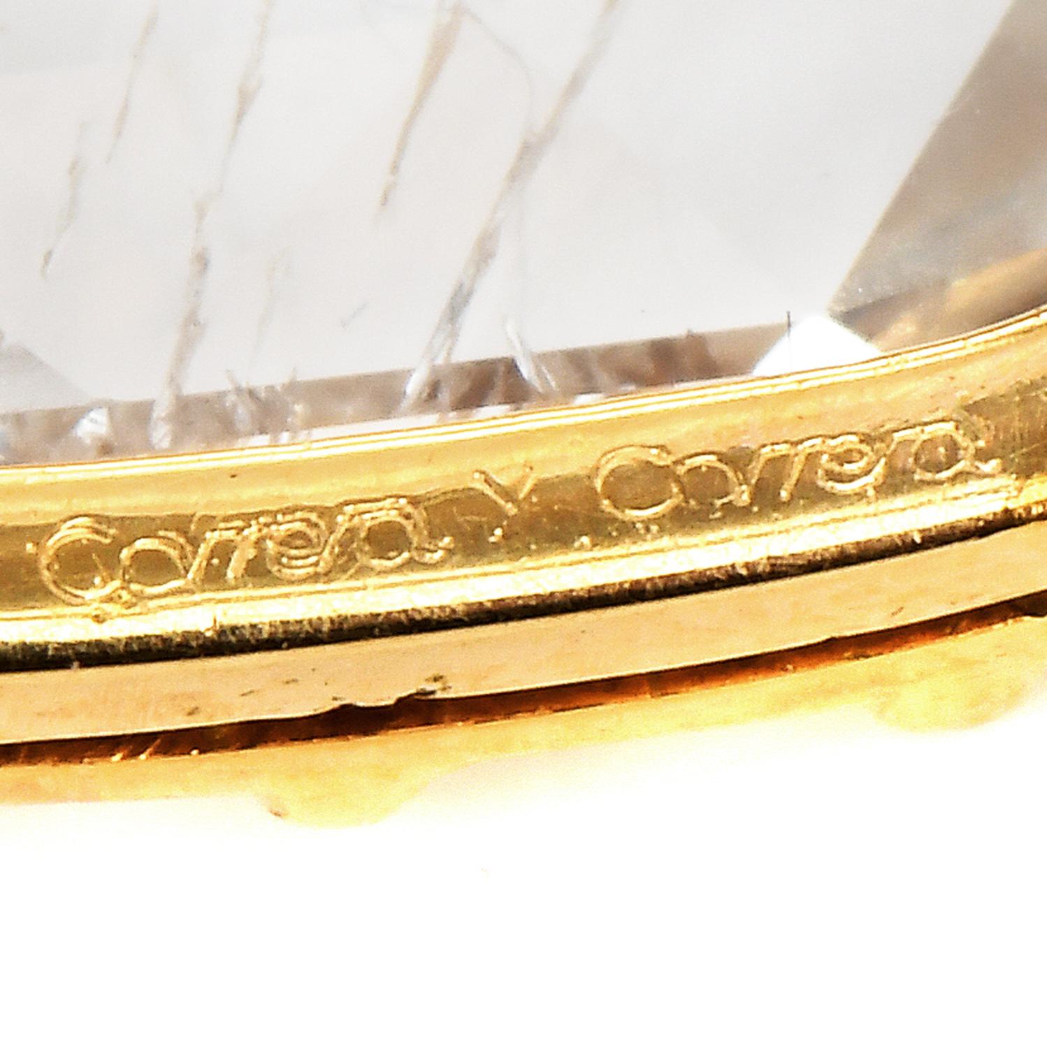 Carrara Y Carrara Rose Cut Diamond 18k Gold Twin Cherub Gemini Pin Pendant For Sale 2