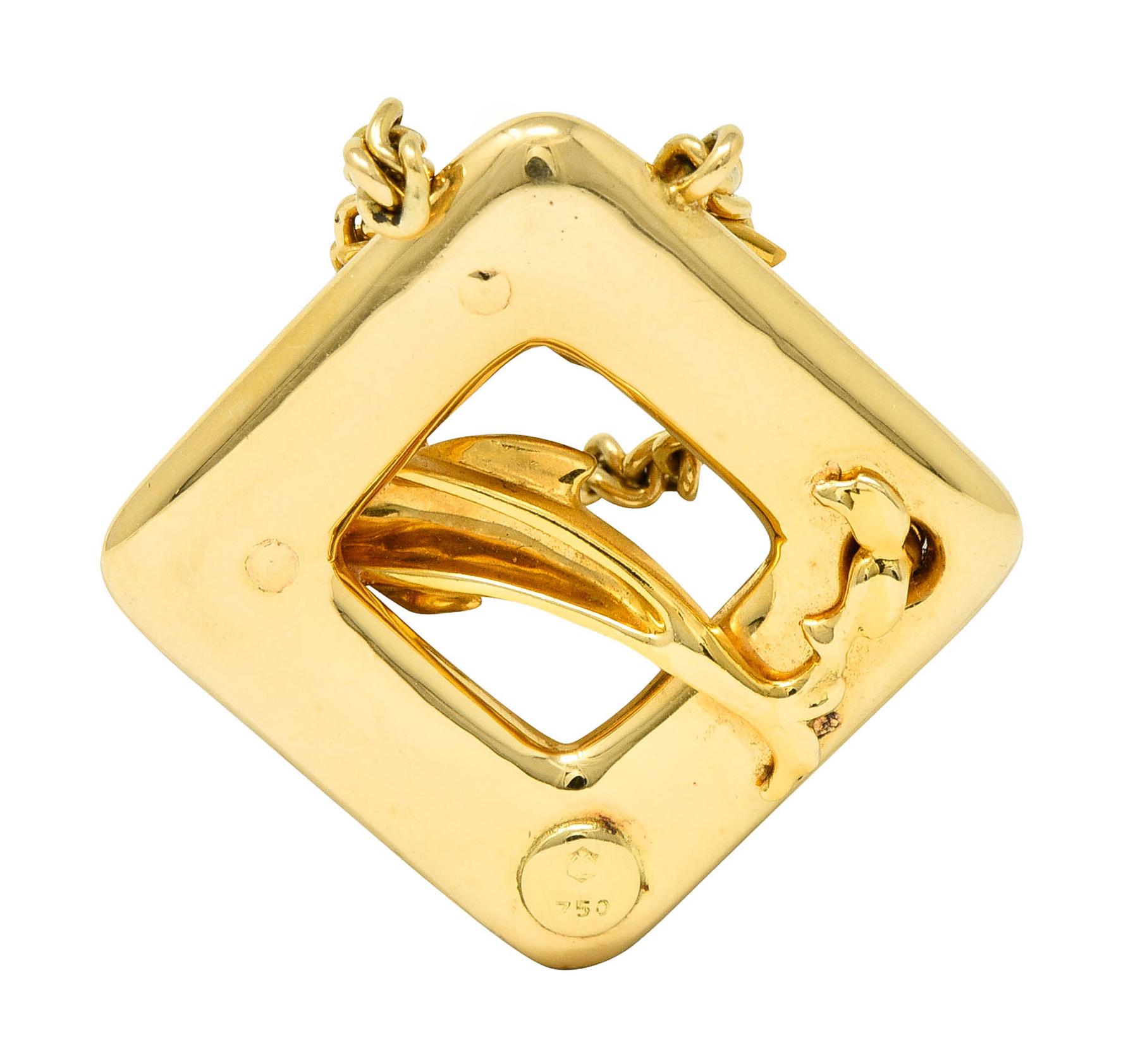 Women's or Men's Carrera Y Carrera Vintage 18 Karat Yellow Gold Dolphin Necklace