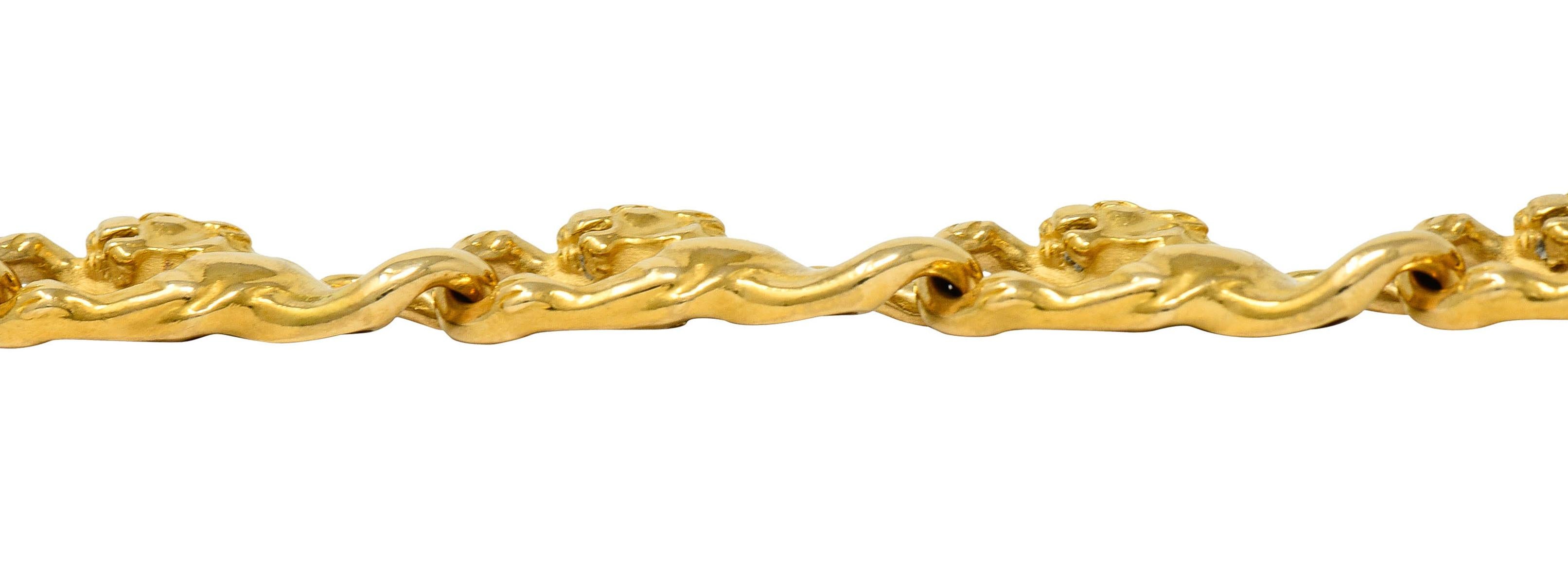 Carrera Y Carrera Vintage 18 Karat Gelbgold Panther-Gliederarmband 2