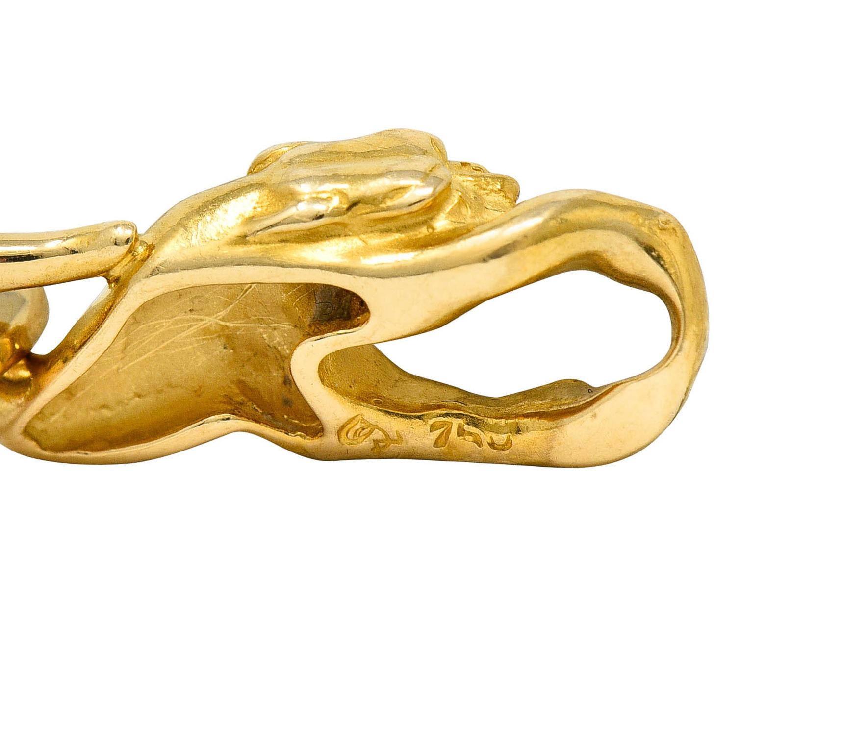 Carrera Y Carrera Vintage 18 Karat Gelbgold Panther-Gliederarmband 4