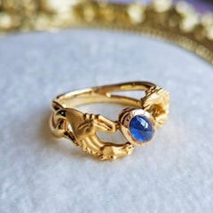 Carrera y Carrera Vintage 18K Yellow Gold Blue Sapphire Double Horse Ring Band