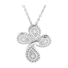 Carrera y Carrera White Gold Cross Pendant Necklace