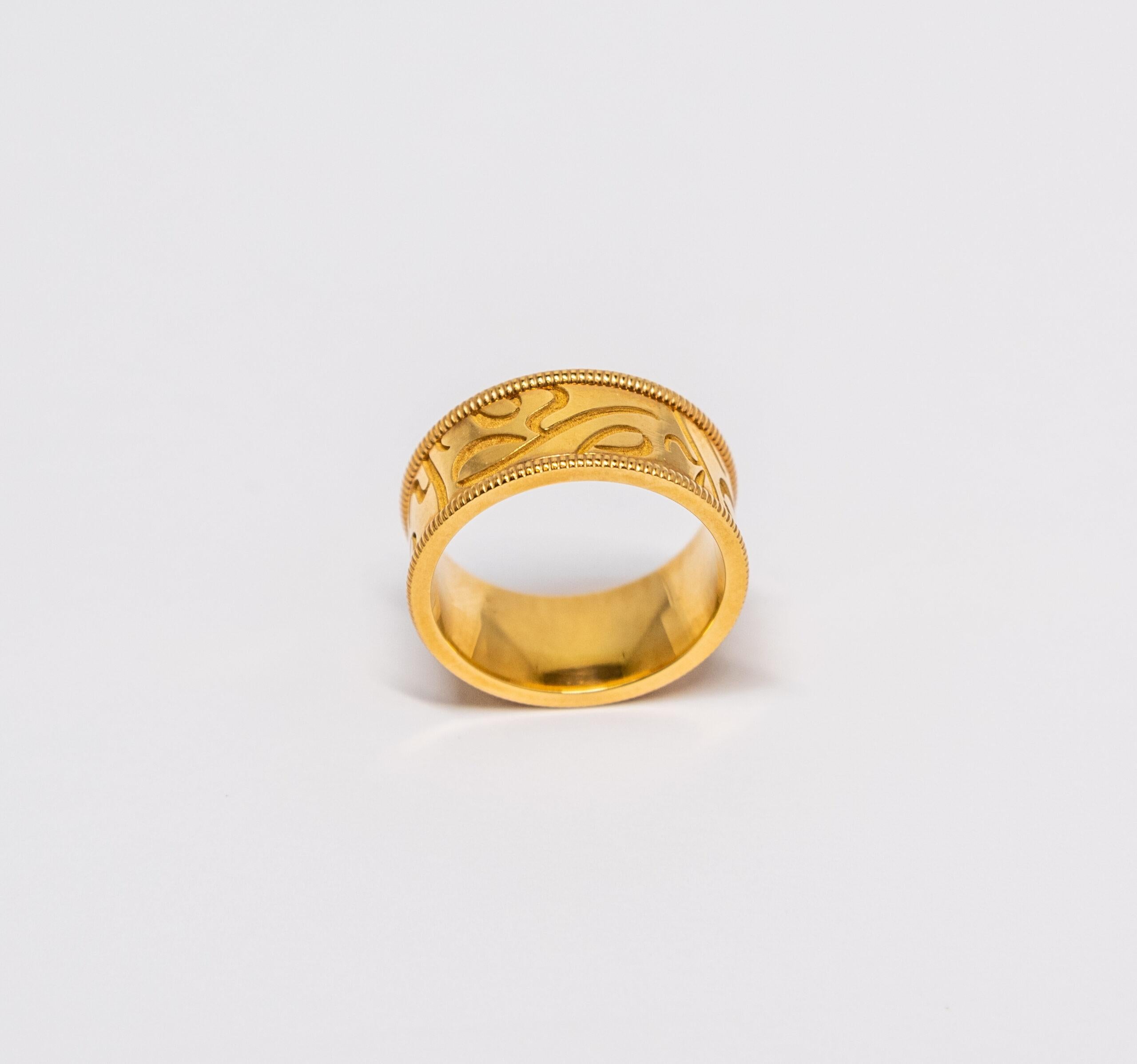 This ring is made of 18K Yellow Gold. Band ring with engraved “Y” letters.

Size – 55 (7 US)