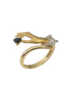 Carrera y Carrera Yellow Gold and Gem set Hand Ring