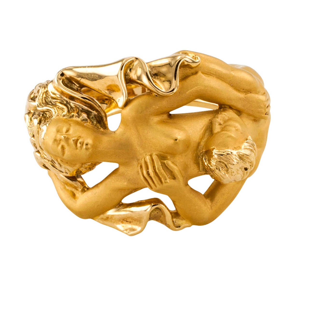 Carrera y Carrera sensual embrace figural gold ring circa 2000. *

ABOUT THIS ITEM:  #R-DJ47A. Scroll down for detailed specifications.  A Carrera y Carrera figural design depicting a man and a woman entwined in an intimate, tender, and sublime