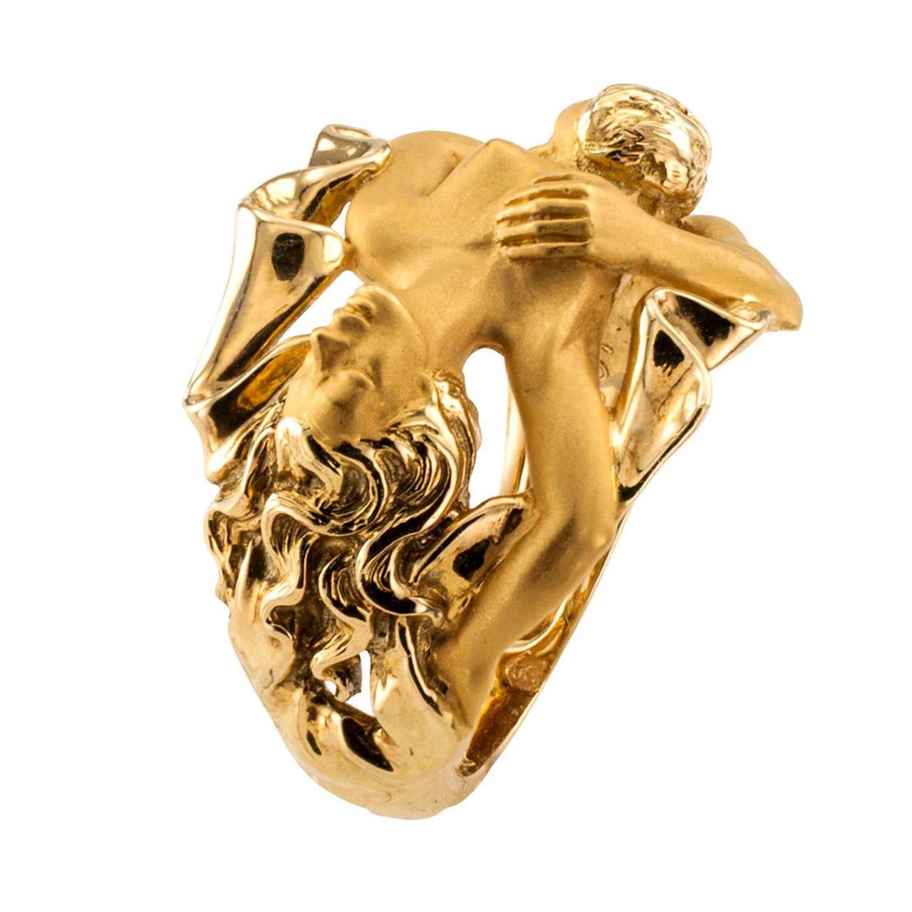 Carrara Y Carrara Yellow Gold Figural Ring In Good Condition In Los Angeles, CA