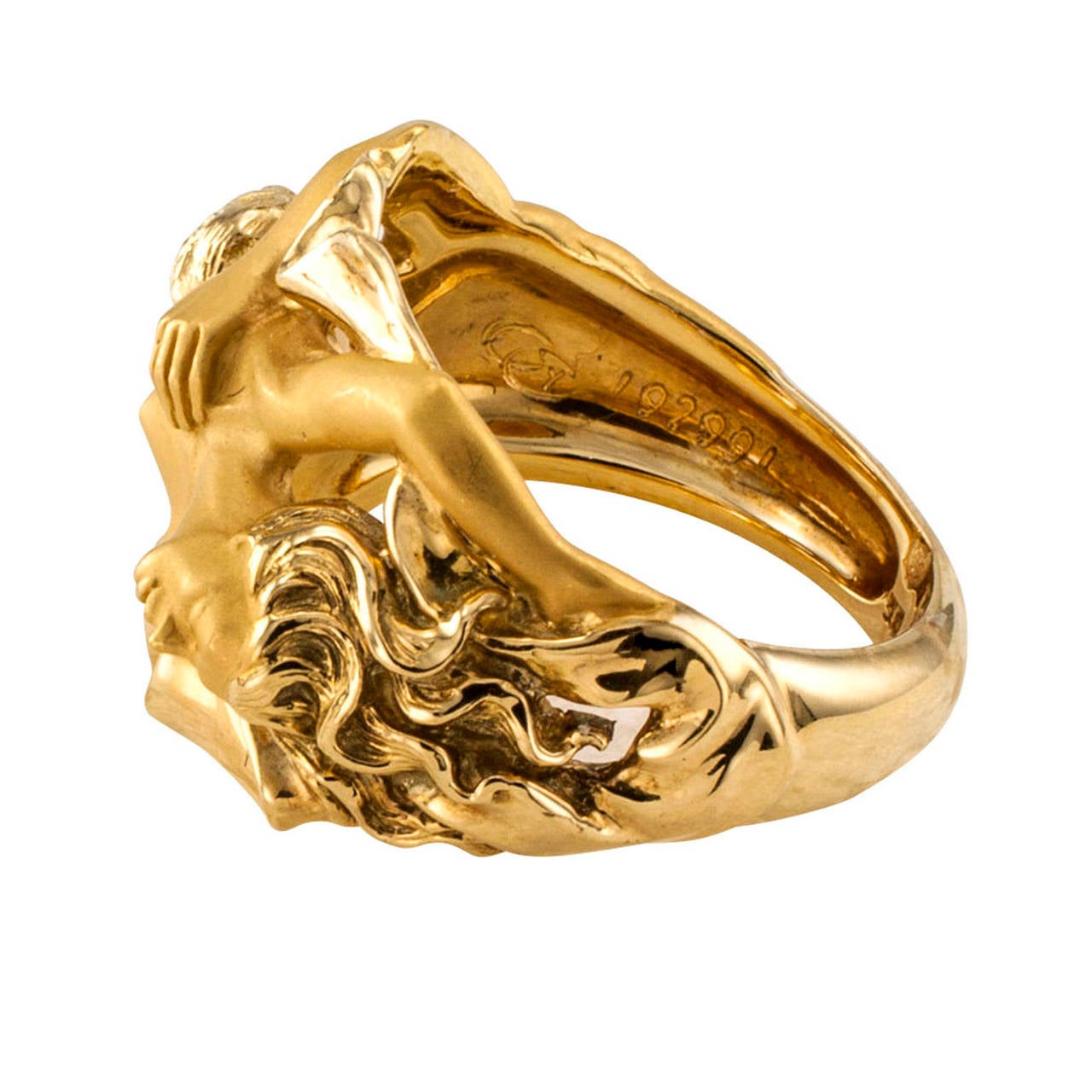 Women's or Men's Carrara Y Carrara Yellow Gold Figural Ring
