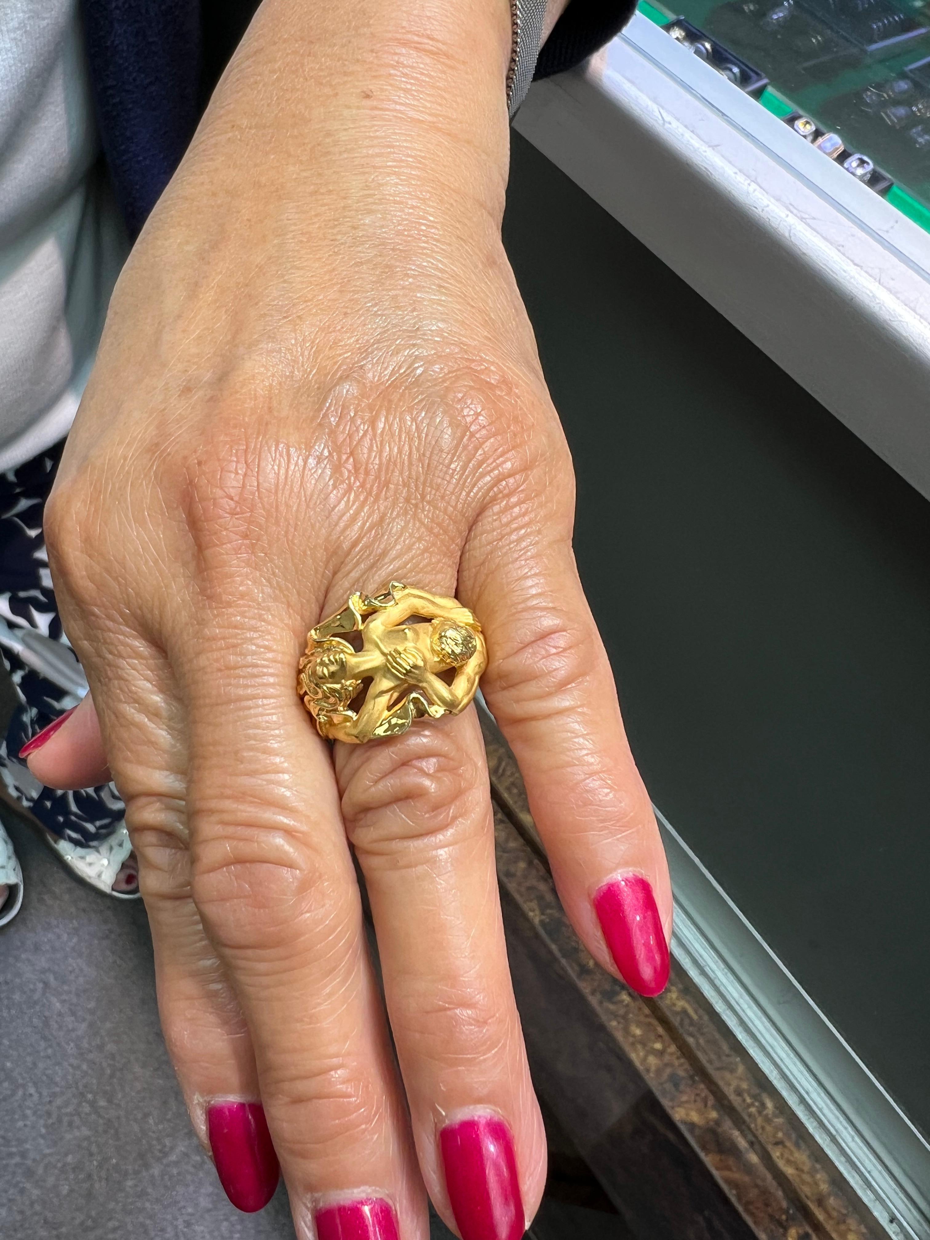 Carrara Y Carrara Yellow Gold Figural Ring 2