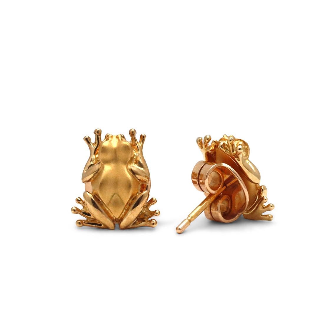 Carrera Y Carrera Yellow Gold Frog Motif Earrings 1