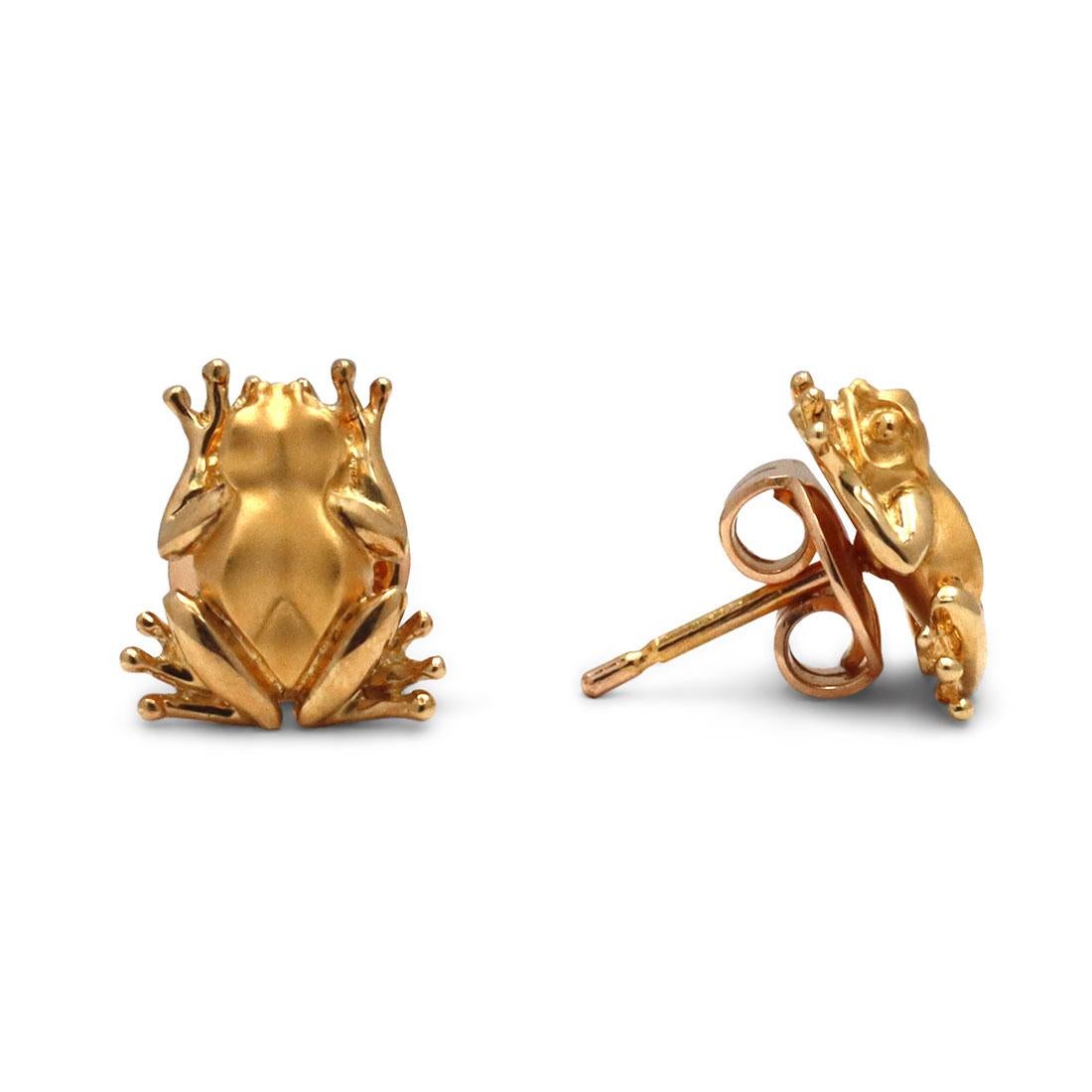 Carrera Y Carrera Yellow Gold Frog Motif Earrings 2