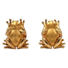 Carrera Y Carrera Boucles d'oreilles en or jaune motif grenouille