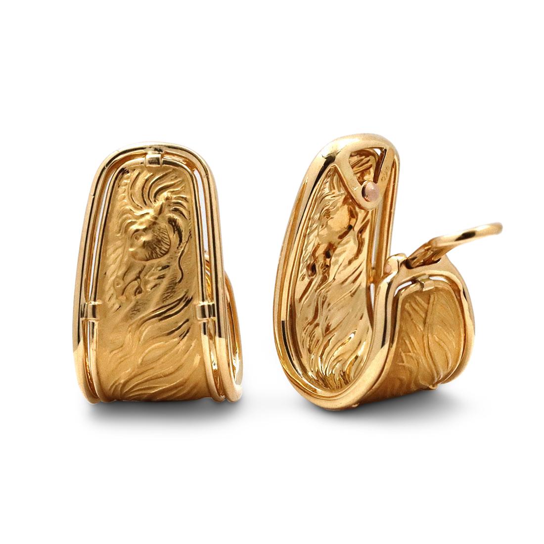 Women's or Men's Carrera Y Carrera Yellow Gold Hoop Earrings