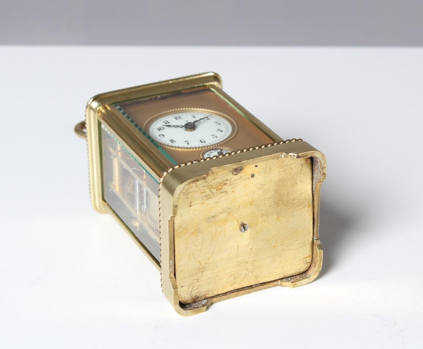 Carriage Clock, Pendulette de Voyage, France, circa 1900, Alarm and Hour Repeat 3