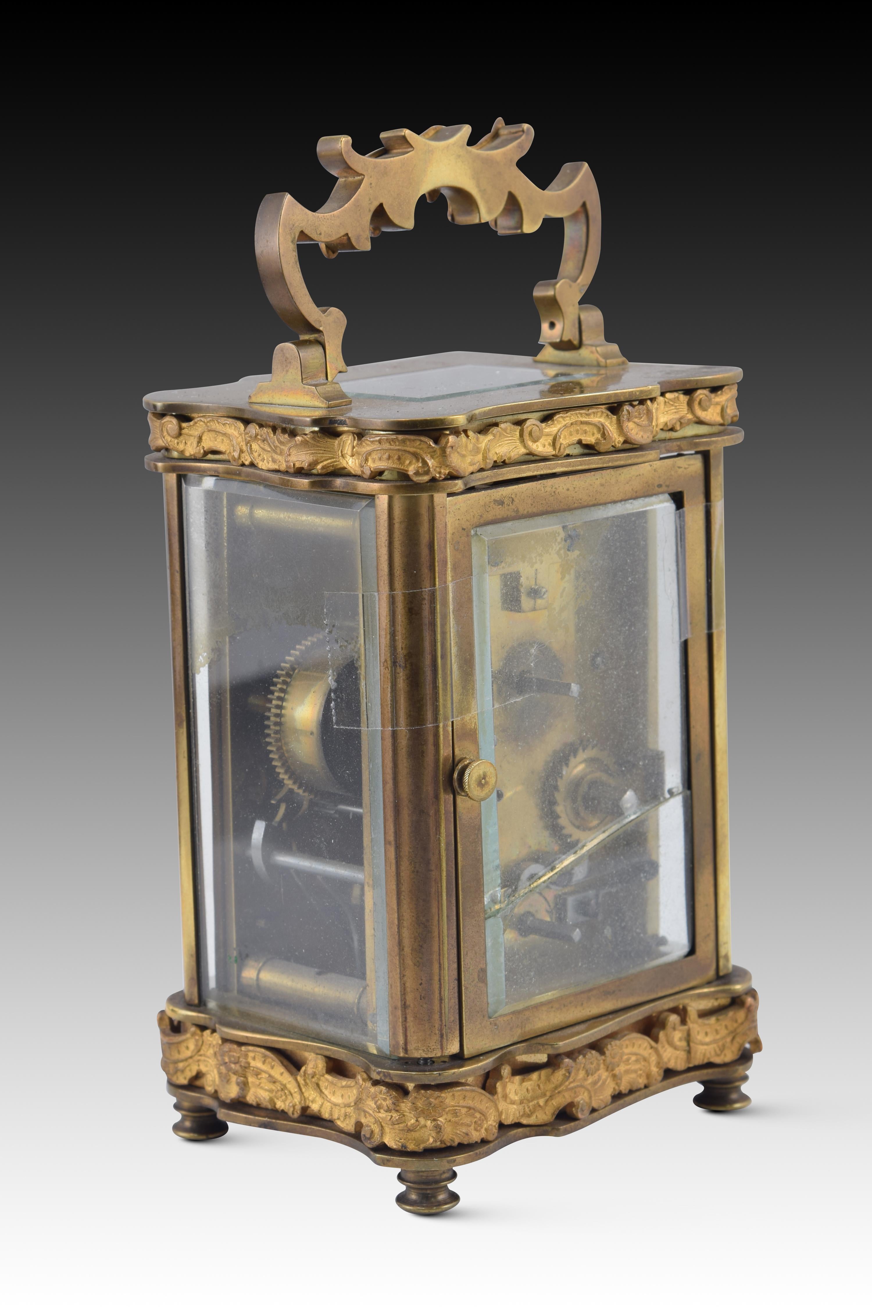 European Carriage clock with case. 19th century For Sale