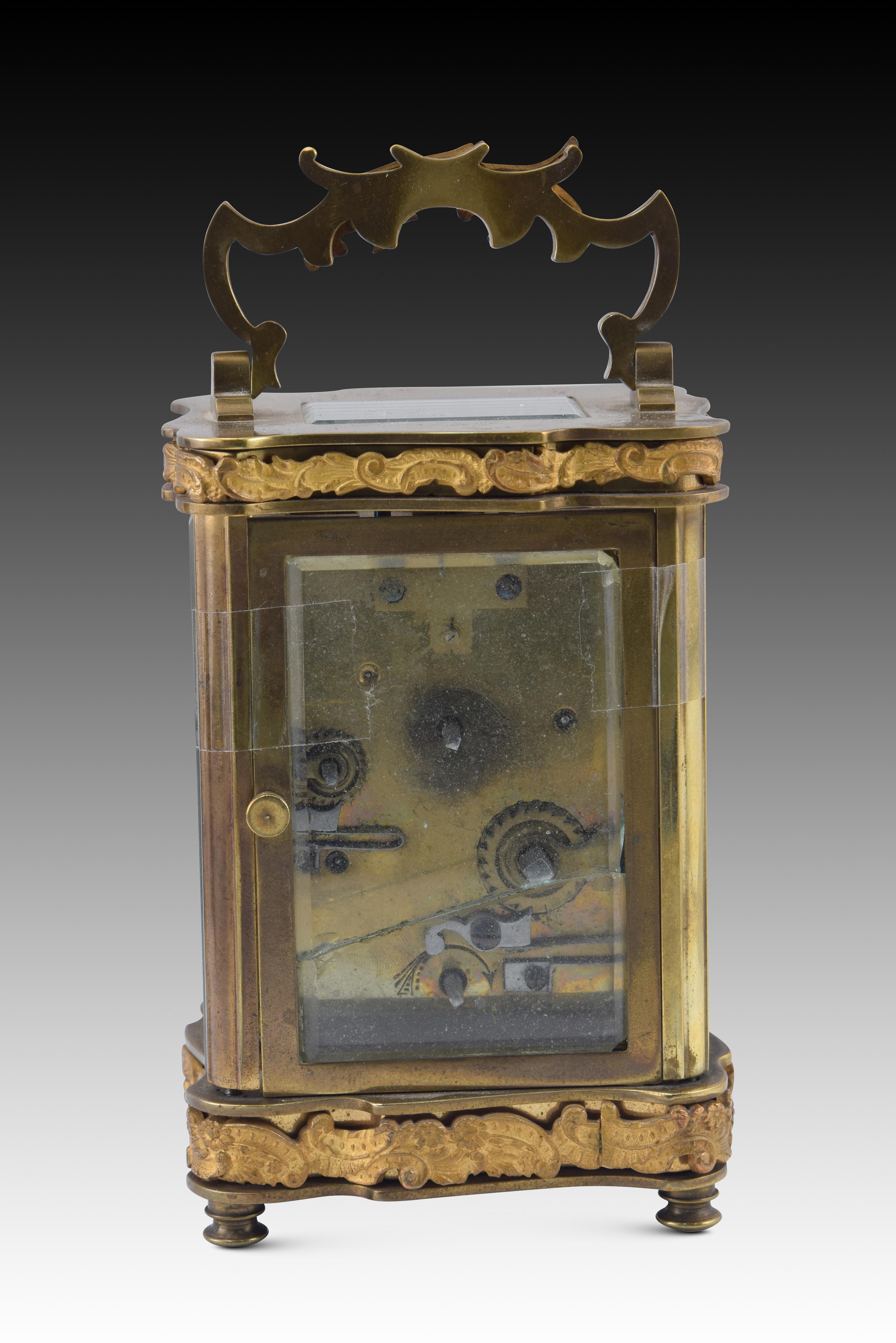 Carriage clock with case. 19th century In Distressed Condition For Sale In Madrid, ES