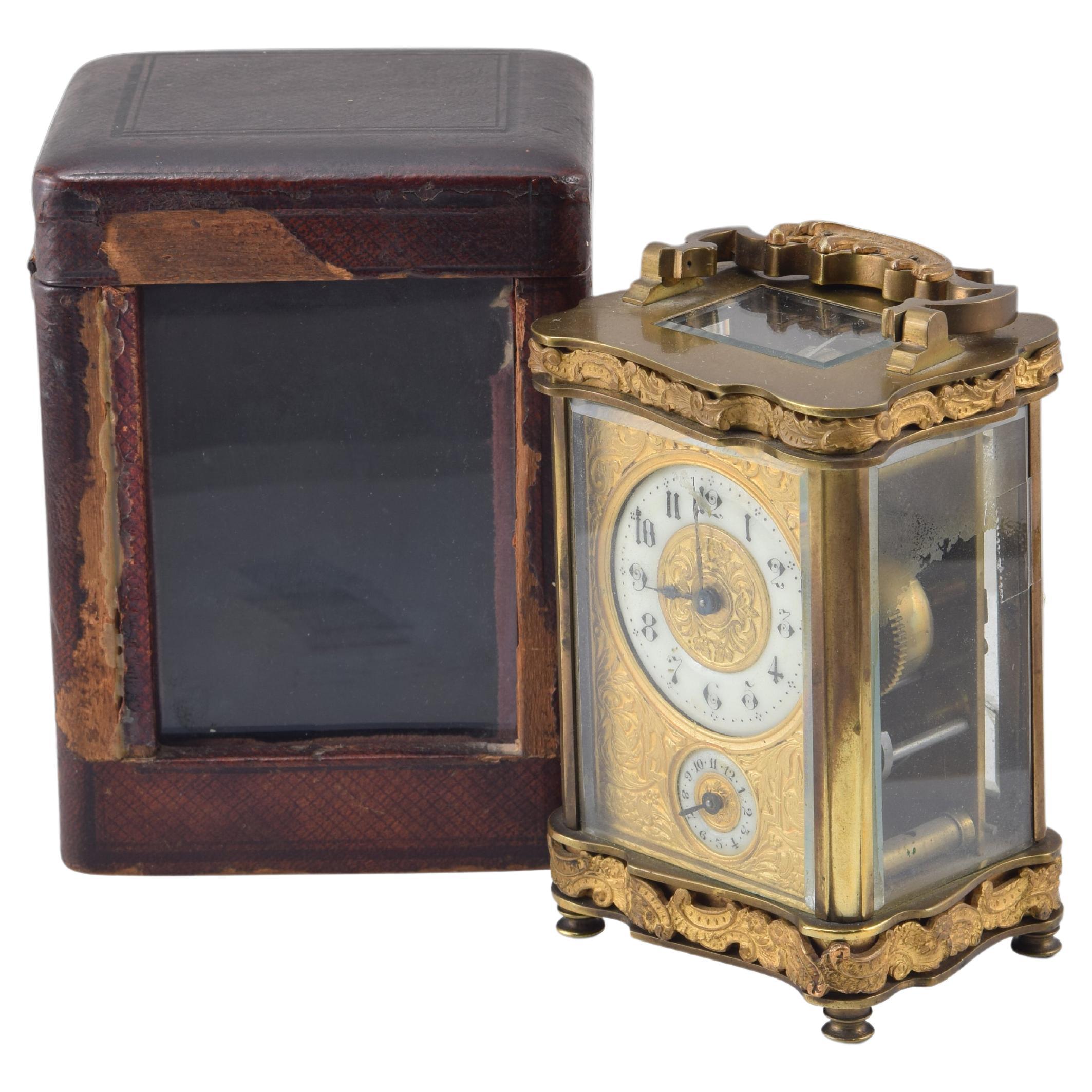 Carriage clock with case. 19th century For Sale