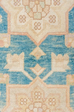 Carribean Blue and Orange Oushak