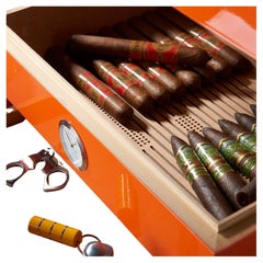 Carribean-inspired Orange Humidor (Special Club Edition)  in wood by Morici
