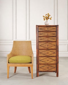 Carrie Bradshaw's English Aesthetic Bamboo Rattan Chest Dresser