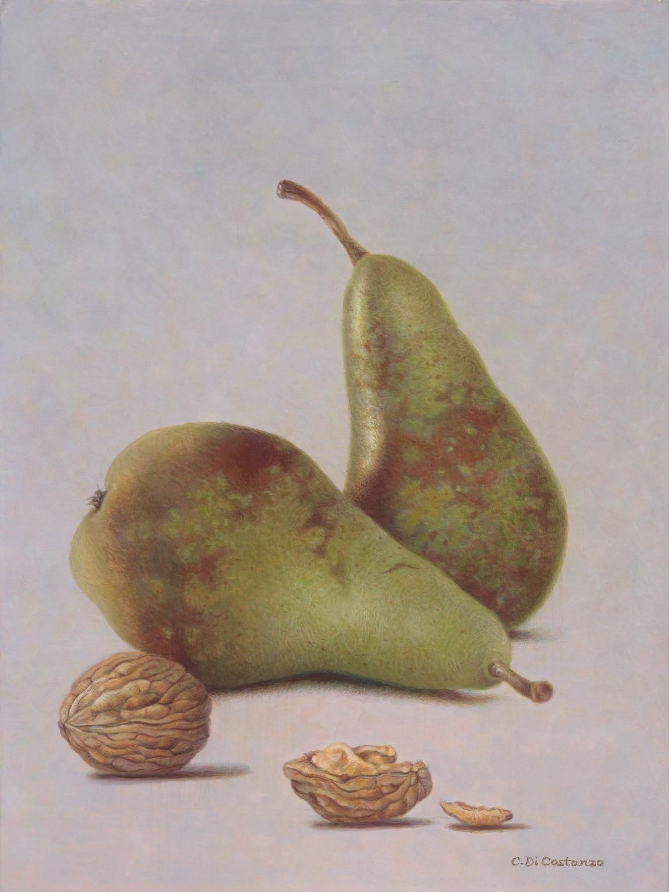 Carrie Di Costanzo Still-Life Painting - Pears and Walnuts