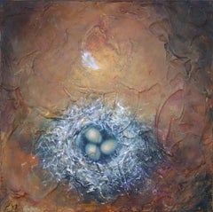 "Anidar" (2024) de Carrie Goller, Pintura al óleo original sobre panel de madera