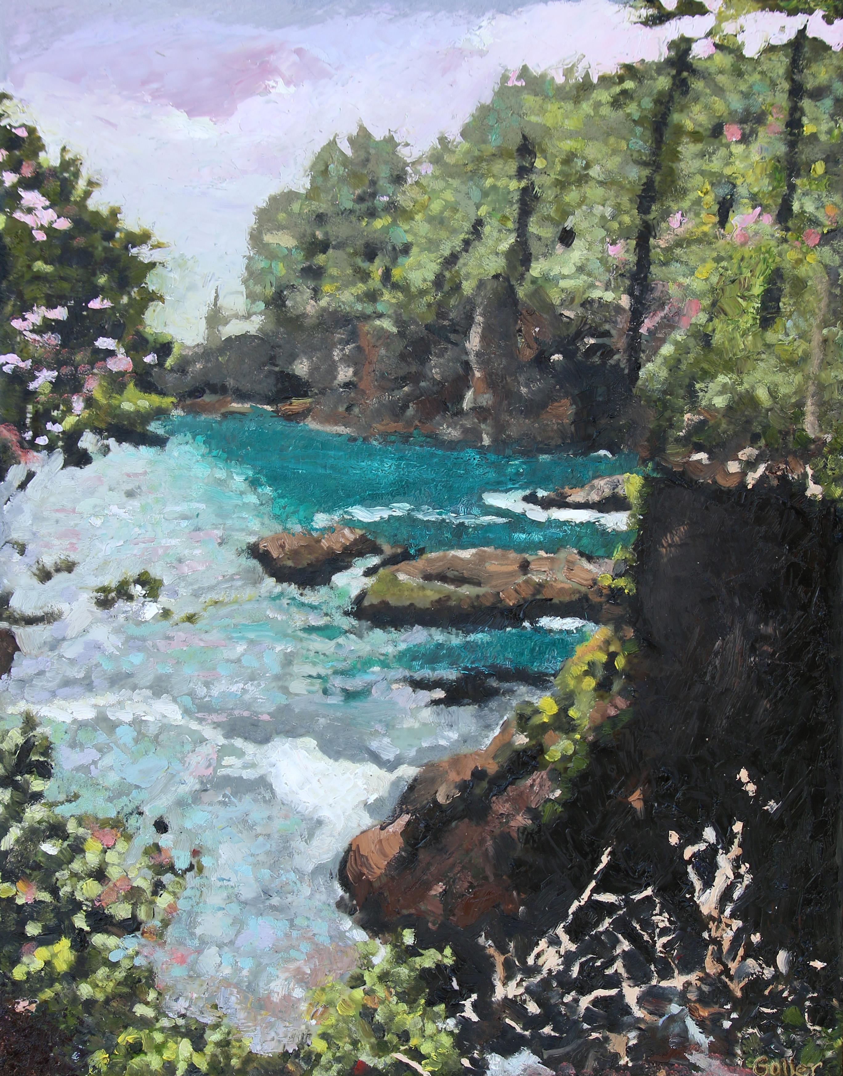 "Cape Flattery I" (2023) di Carrie Goller, Pittura a olio e cera fredda, Paesaggio