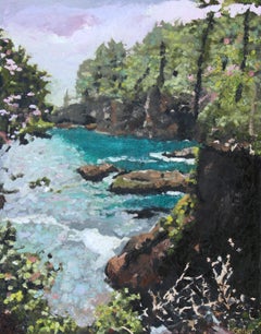 "Cape Flattery I" (2023) di Carrie Goller, Pittura a olio e cera fredda, Paesaggio