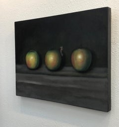 "Grannies" (2023) by Carrie Goller, Original Oil Painting of Green Apples