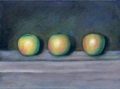 "Abuelas" (2023) de Carrie Goller, pintura al óleo original de manzanas verdes