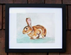 "Moses" (2022) by Carrie Goller, Watercolor Painting of Rabbit