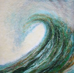 "Pacifica XXI" de Carrie Goller, Pintura Encáustica/Medios Mixtos, Ola del Océano
