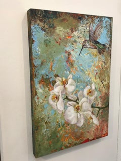 „Romantisch“ (2022) von Carrie Goller, Gemälde in Öl und Kaltwachs, Hummingbird