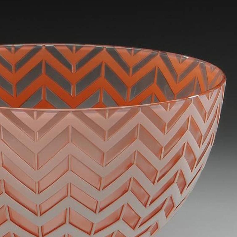 Chevron Bowl - Abstract Art by Carrie Gustafson